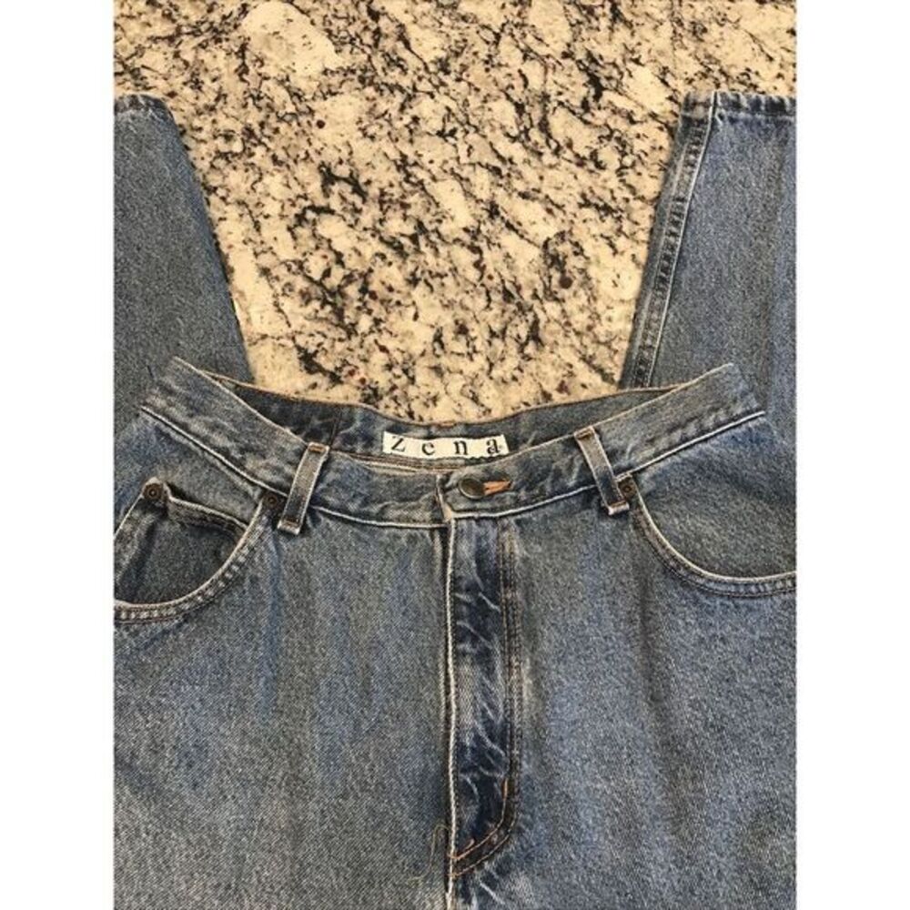 Vintage Zena Retro 80s 90s High Waist Jeans Mom Made in USA Women 12petite 28x28 - Picture 6 of 11